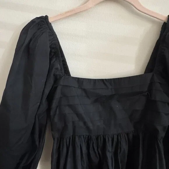 Abercrombie Black Puff Sleeve Dress - Picture 3 of 8